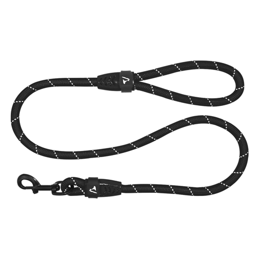Doco Reflective Rope Leash With Plastic Encased Handle Loop (1/2" Width) - 6ft - Large - DCROPE2072[Color - Black]