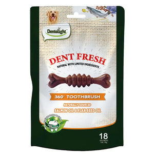 Dentalight 3" Dent Fresh 360° Toothbrush Coat Care Dog Treat 18Pcs/Pack (150g)