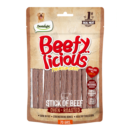 Dentalight Beefy Licious Jerky Treats For Dogs-Stick of Beef 70g