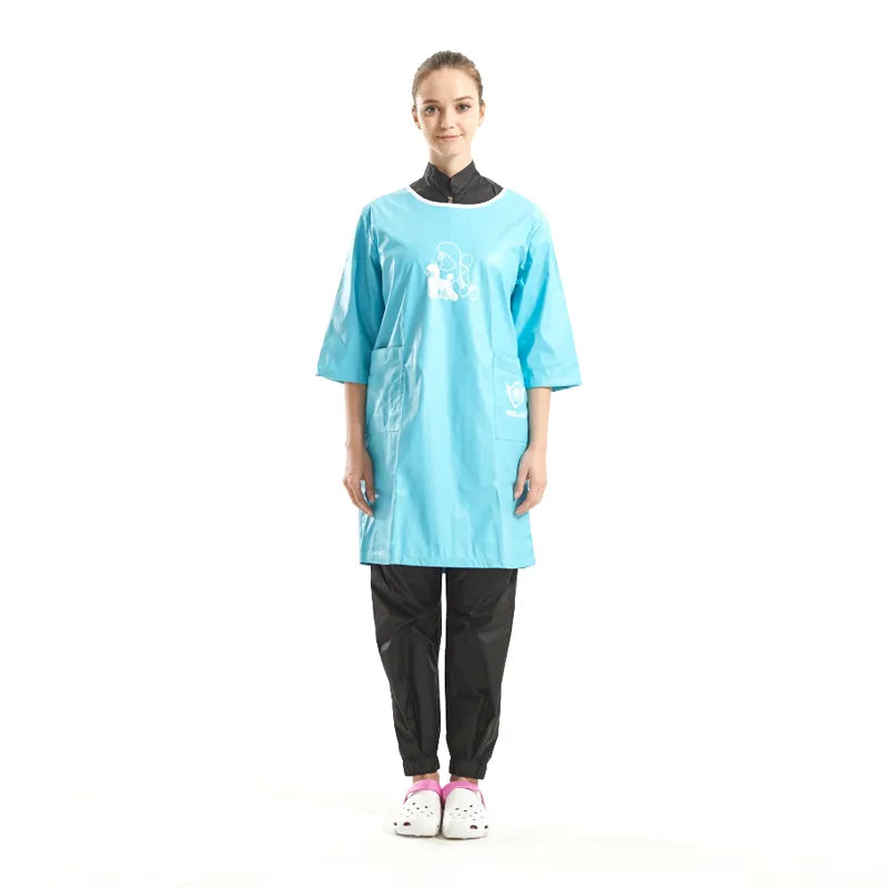 Shernbao Professional Grooming Apparel With Super Waterproof -GA-21 [Color - Silver, Sizes - XL]