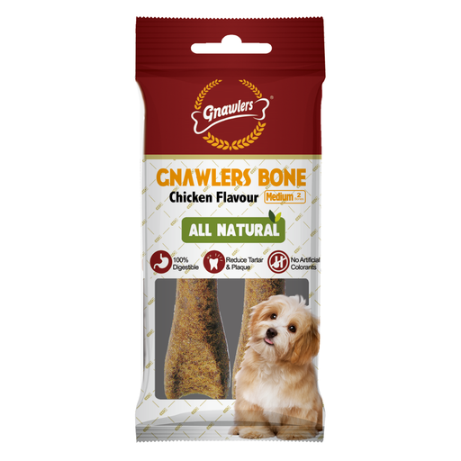 Gnawlers Bone 4.5" Medium-Snack For Dogs-Chicken-2pcs/pack-90g