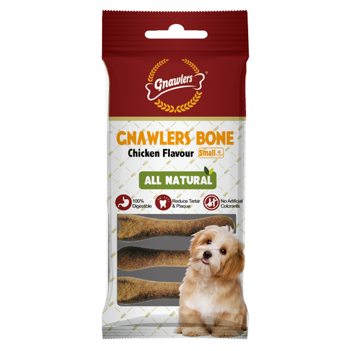 Gnawlers Bone 3" Small-Snack For Dogs-Chicken-6pcs/pack-108g
