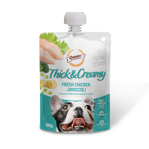 Gnawlers Thick & Creamy Dog Treat 100g -Chicken & Broccoli