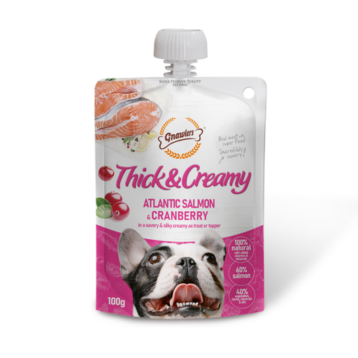 Gnawlers Thick & Creamy Dog Treat 100g-Atlantic Salmon & Cranberry