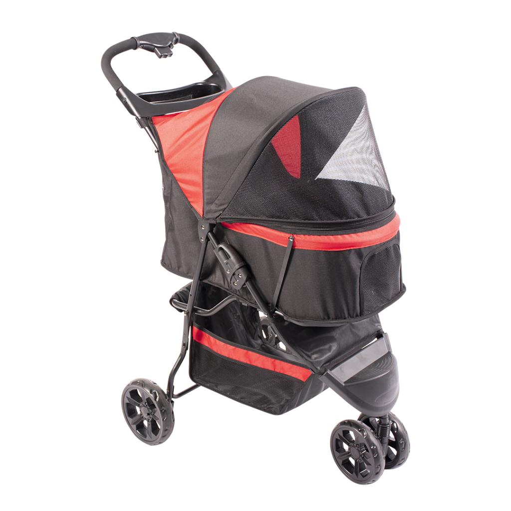Duvo+ Pet Buggy 3-Wheeler 79x55x99cm - Max. 15kg Black/Red