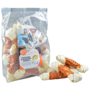 Duvo+ Chicken & Rawhide Small Bones[Weight - 1000g, Count - 13]