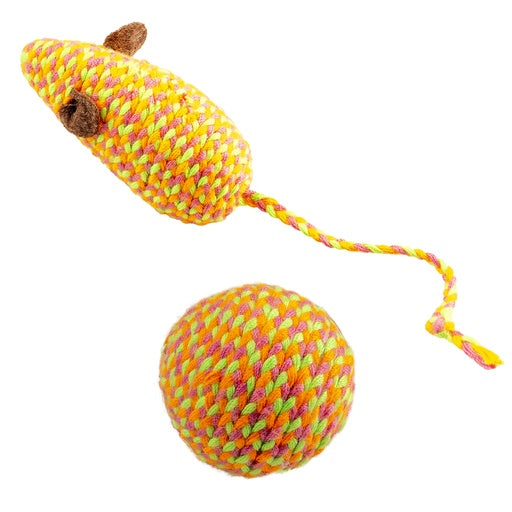 Duvo+ Jolly  Mouse & Ball Orange - Cat Toy 17.5x3.5x4.5cm