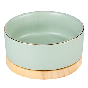 Duvo+ Feeding Bowl Stone Timber 450ml - 12,5x12,5x6cm Green