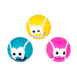 Duvo+ Latex Tennis Ball Smiley Mix 5cm Mixed Colors[Size - 5cm]