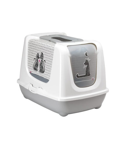Moderna Trendy Cat-Litter box[Color - Grey, Size - L]