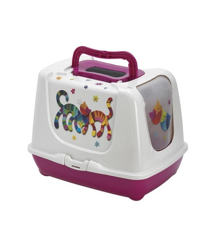 Moderna Trendy Cat-Litter box[Color - Pink, Size - L]