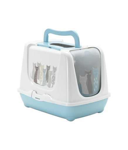 Moderna Trendy Cat-Litter box[Color - Light Blue, Size - L]