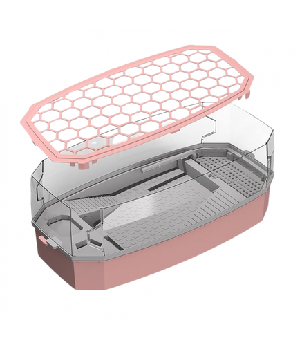 Nomoypet Detachable Escape Proof Turtle Tank Without Pump NX-35 Large - 63x31x24cm [Color - Pink]