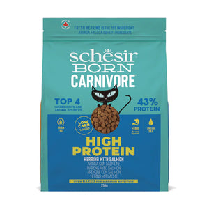 Schesir Born Carnivore Grain Free Oven Baked Dry Food [High-Protein] For Cat - Herring & Salmon  255g
