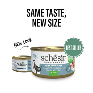 Schesir Complements Cat Wet Food  in Jelly Can- Tuna With Hake 70g [MOQ:12pcs]