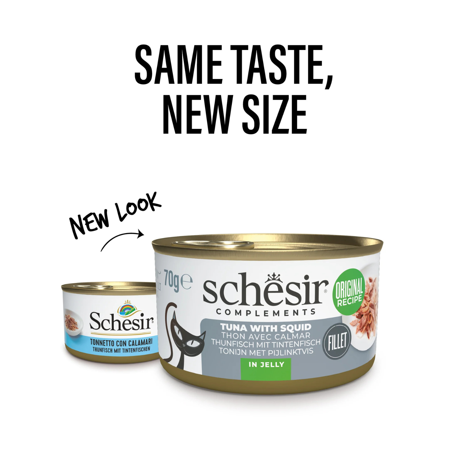 Schesir Complements Cat Wet Food  in Jelly Can- Tuna With Squid 70g [MOQ:12pcs]