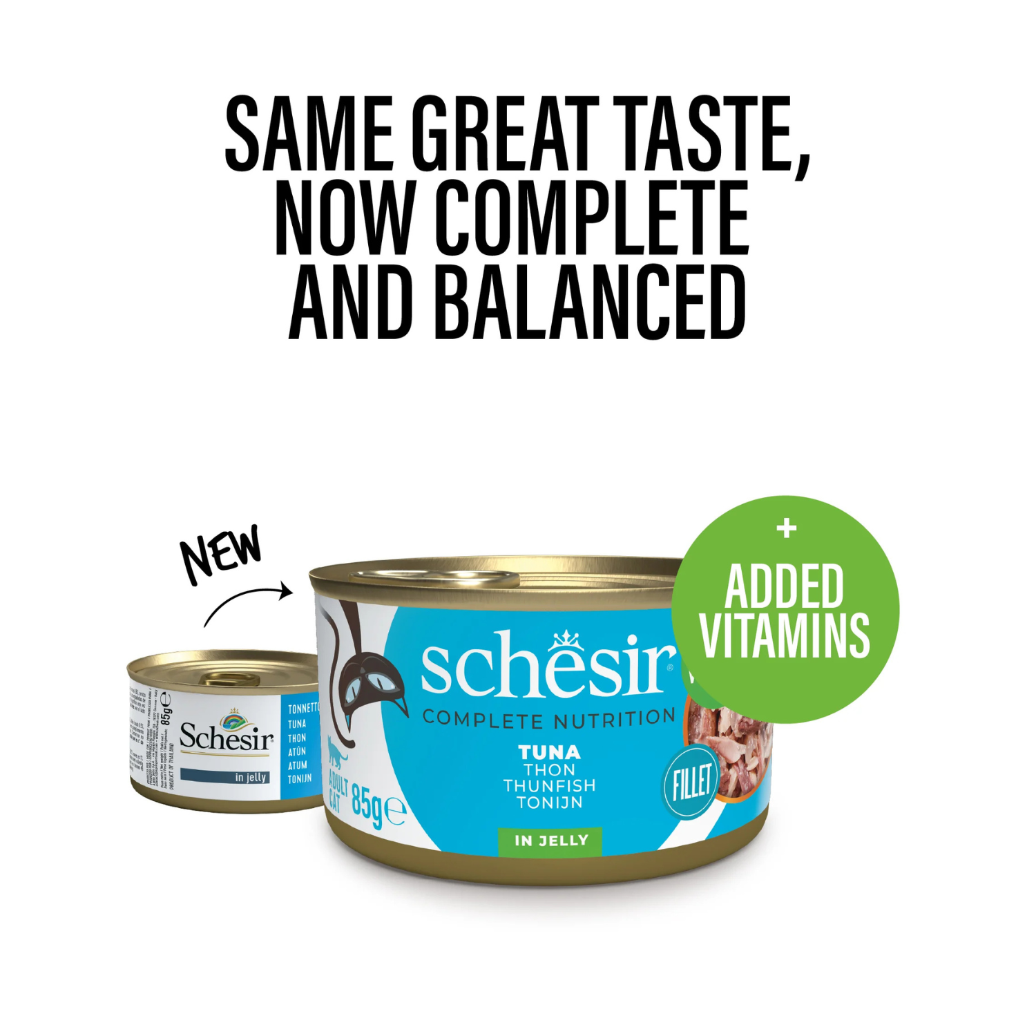 Schesir Complete & Balanced Nutrition Wet Cat Food in Jelly Can- Tuna 85g [MOQ:12pcs]