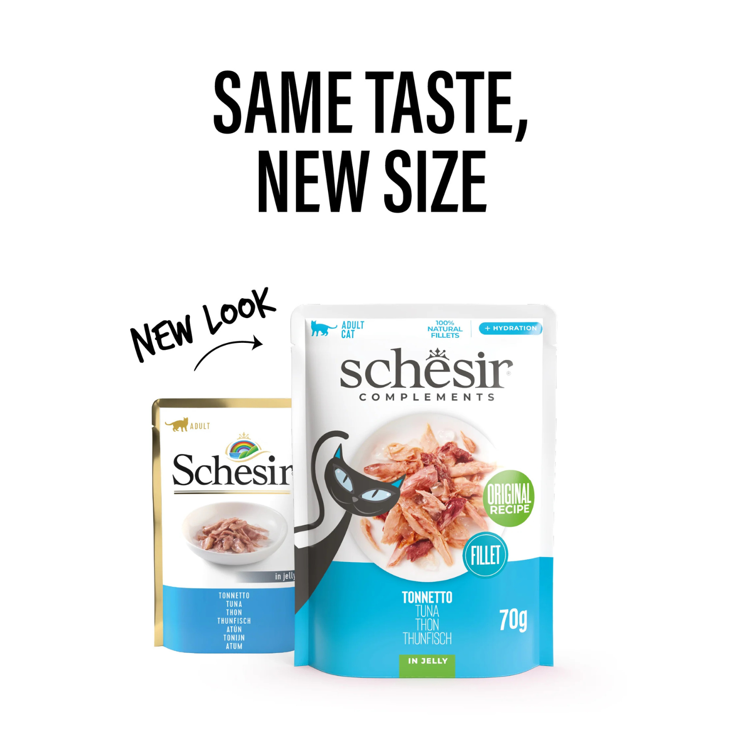 Schesir Complements Cat Wet Food  in Jelly Pouch- Tuna 70g [MOQ:12pcs]