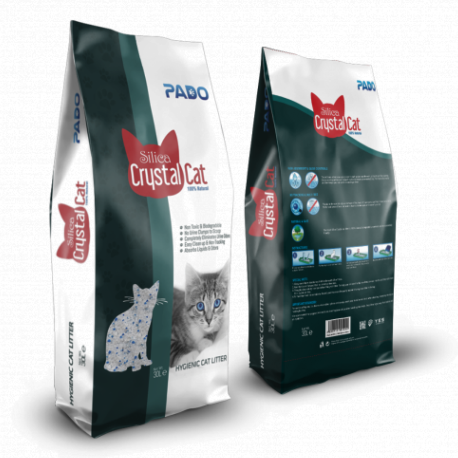 Pado Silica Crystal Cat Litter[Weight - 12.6kg]