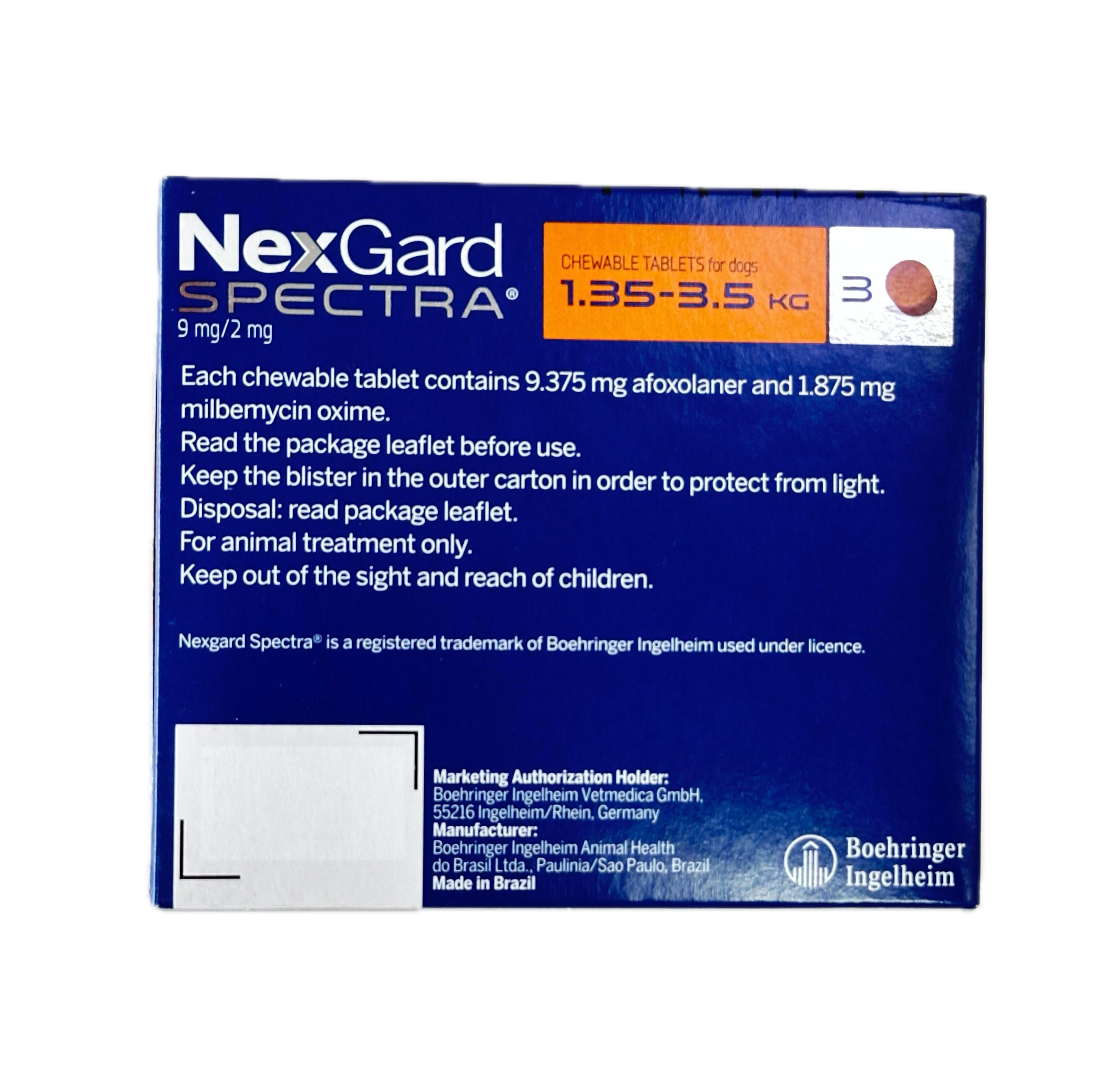 Nexgard Spectra 1.35-3.5 kg Tabs - very small