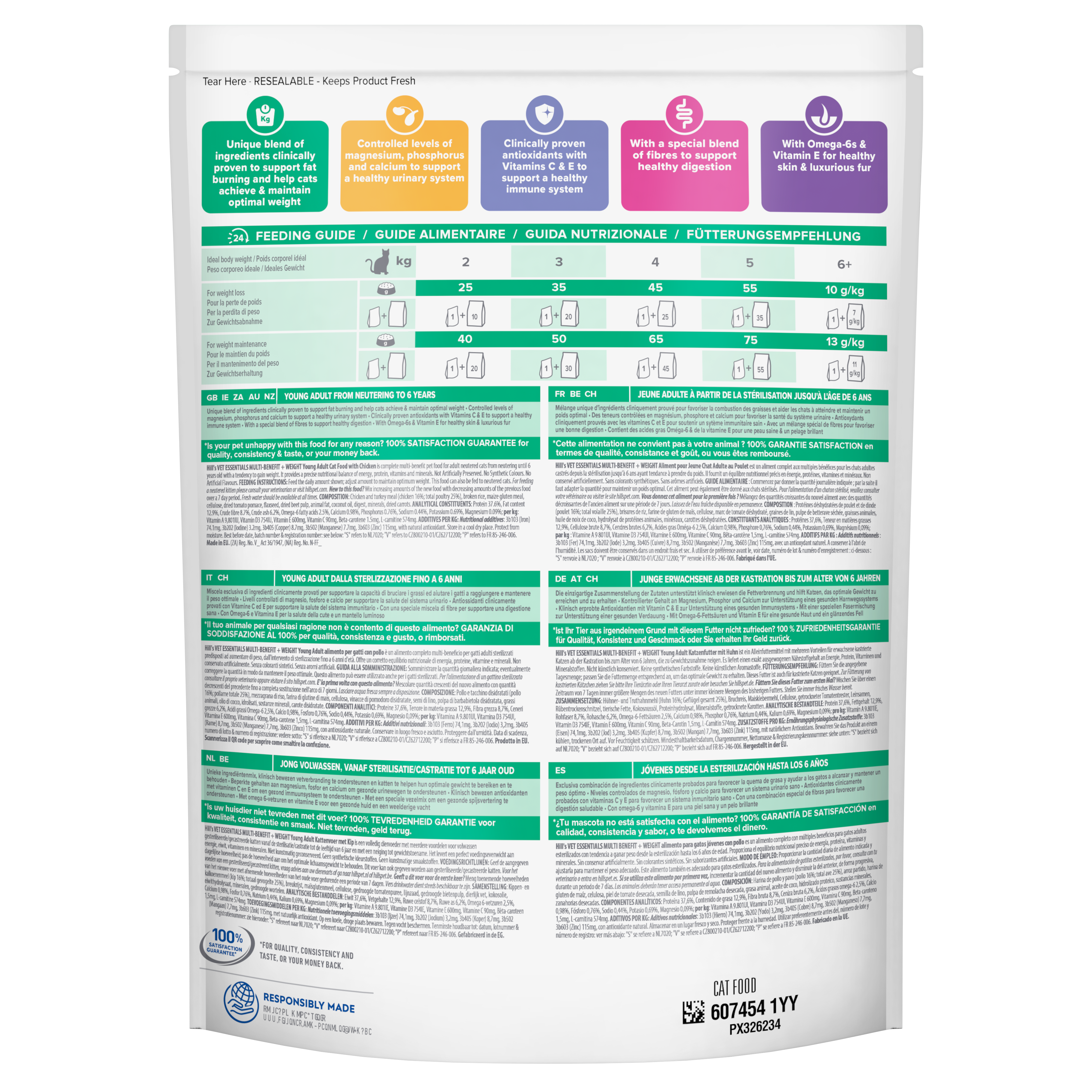 Hill’s Vet Essentials  Multi- Benefit+ Weight  Young Adult Cat food (250G)
