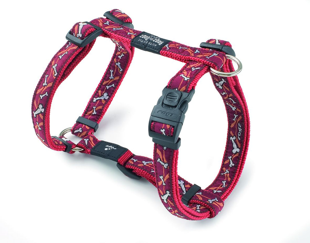 Rogz Bones On Red Dog Harness - BONES ON RED XL