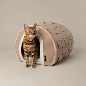 Scruffs Stockholm Felt Cave Cat Bed - Tan 43cm