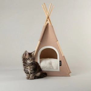 Scruffs Stockholm Felt TeePee Cat Bed - Tan