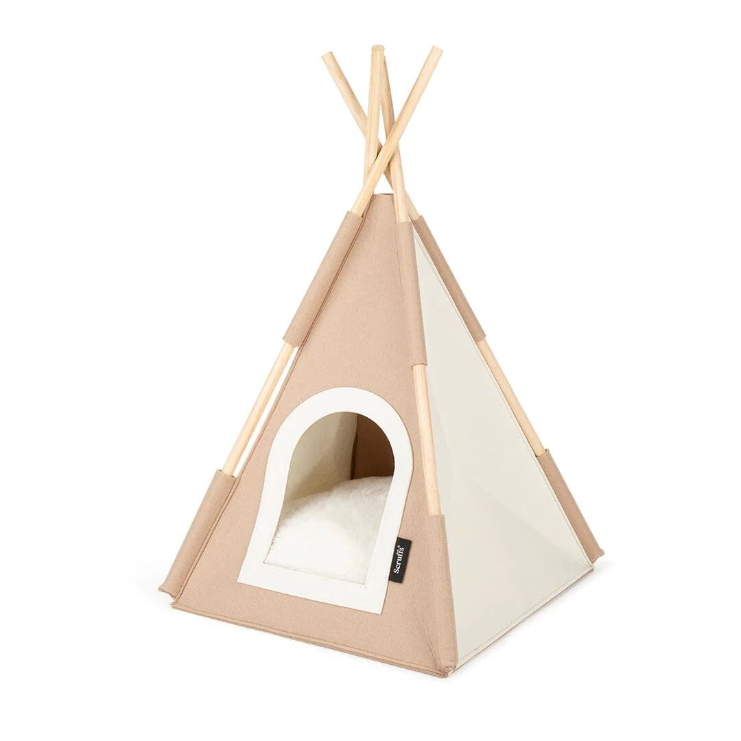 Scruffs Stockholm Felt TeePee Cat Bed - Tan