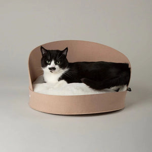 Scruffs Stockholm Round Felt Cat Bed - Tan 44cm