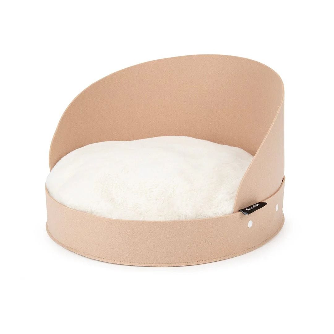 Scruffs Stockholm Round Felt Cat Bed - Tan 44cm