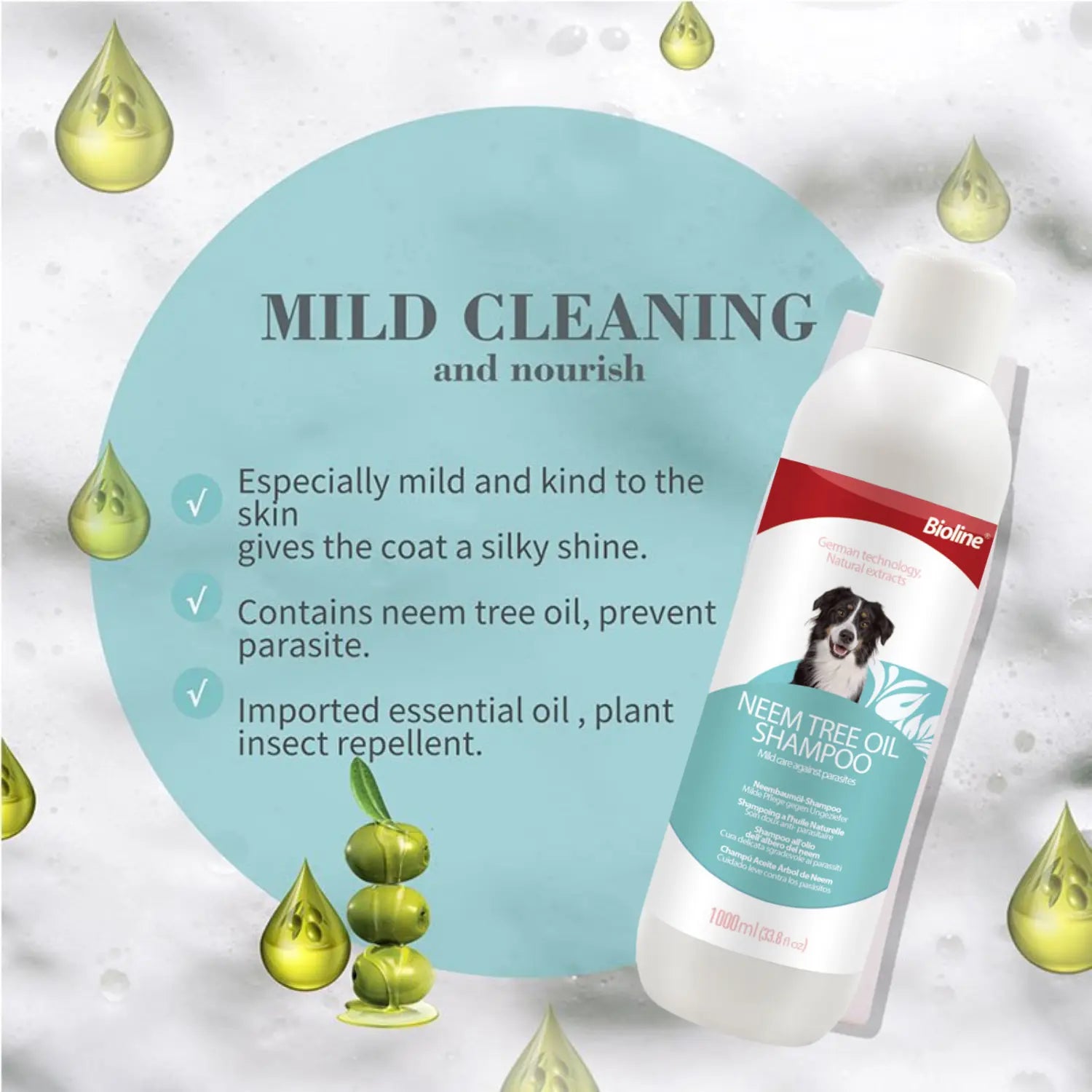Bioline Neem Tree Oil Dog Shampoo[Volume - 1L]