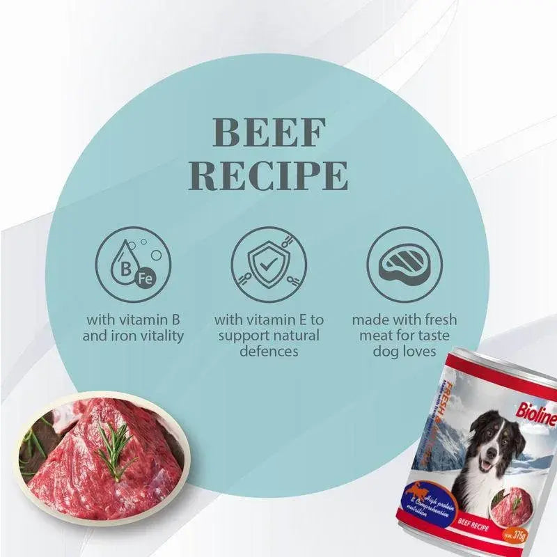 Bioline Canned Dog Food 375g-[Flavor - Beef]
