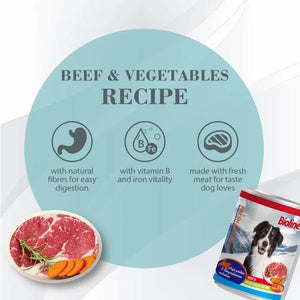 Bioline Canned Dog Food 375g-[Flavor - Beef & Vegetables]