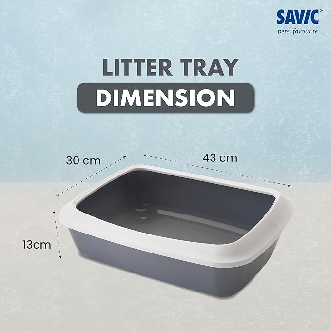 Savic Iriz Cat Litter Tray - Pale Blue 42CM