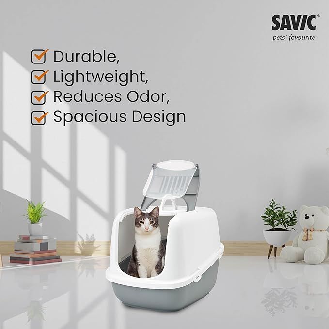 Savic Nestor Jumbo Cat Toilet Home - Red