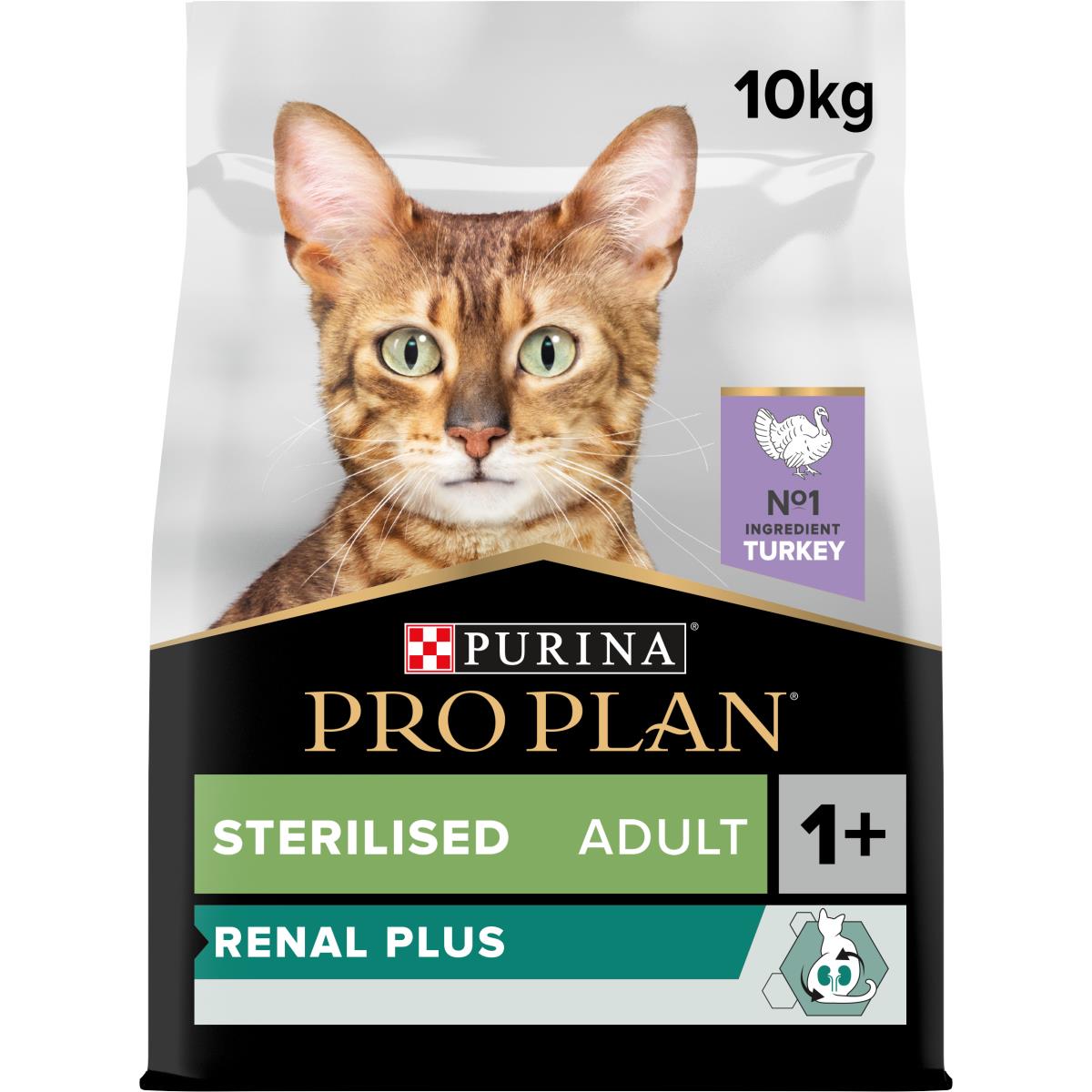 PRO PLAN STERILISED ADULT RENAL PLUS DRY CAT FOOD WITH TURKEY, 10 KG