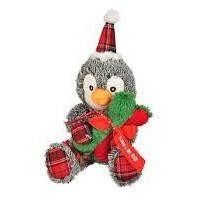 Flamingo Carson Penguin & Bone Plush Christmas Dog Toy