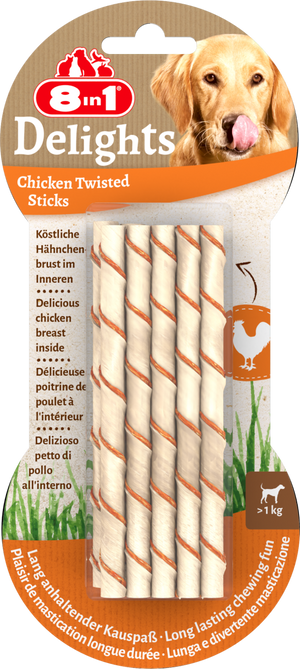 8in1 Delights Chicken Twisted Sticks 55 g