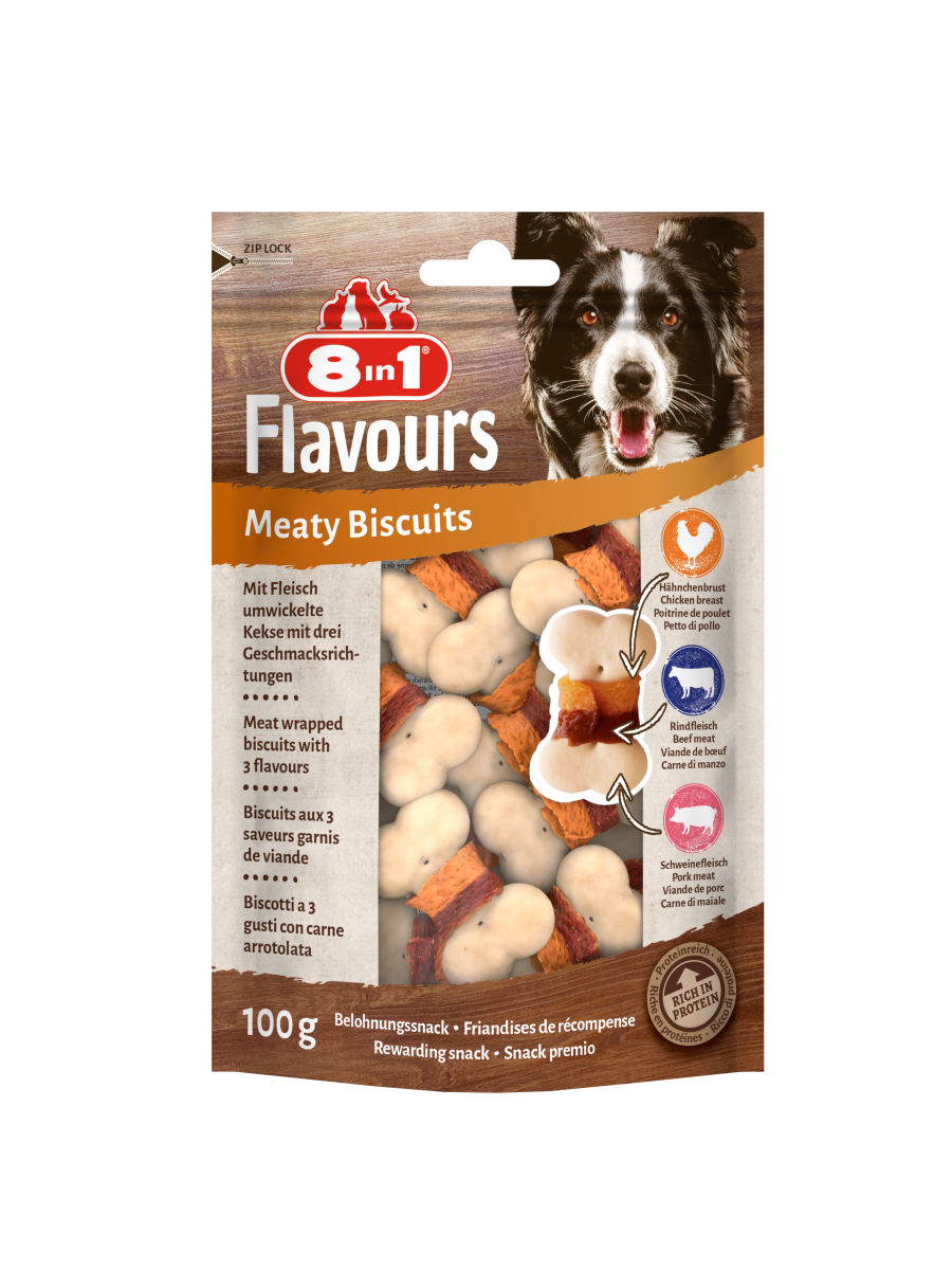 8in1 Flavours Meaty Biscuits 100 g