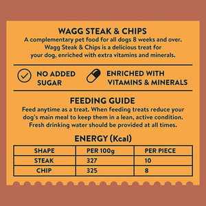 Wagg Steak & Chips Beef & Potato Tasty Bites Oven Baked Dog Treats 125g - 125g