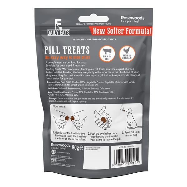 Rosewood Daily Eats Pill Dog Treats 80g - 80g