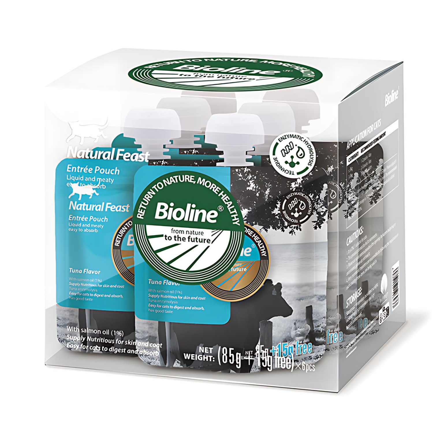 Bioline Natural Feast Entree Pouch Tuna Flavor  85g+15g (Min Order : 6pcs)