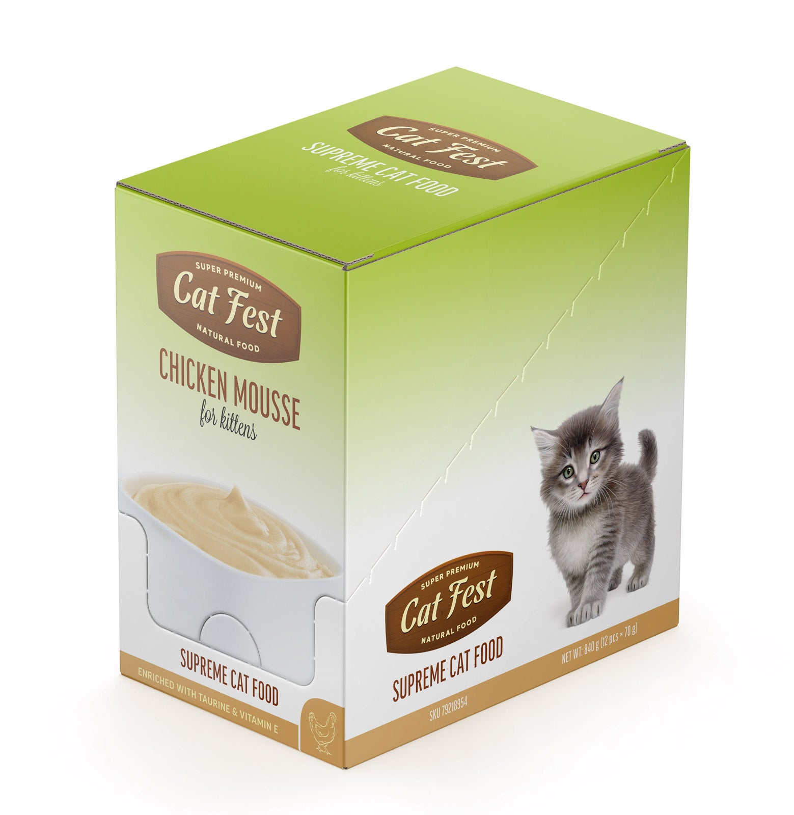 Cat Fest Chicken Mousse For Kittens 70g [MOQ:12pcs]