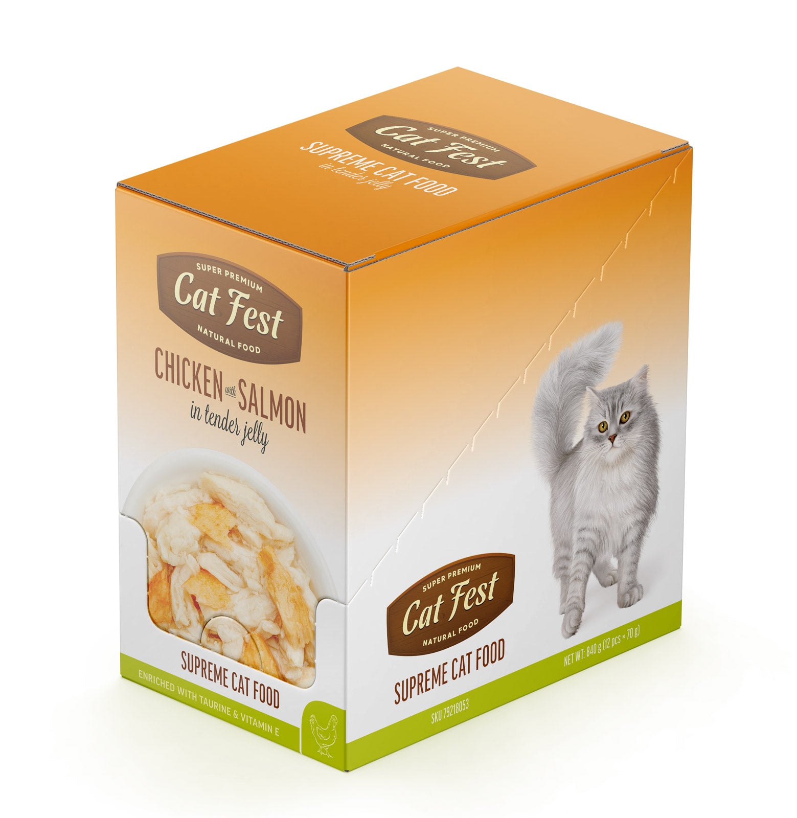 Cat Fest Chicken With Salmon In Tender Jelly For Cats 70g [MOQ:12pcs]