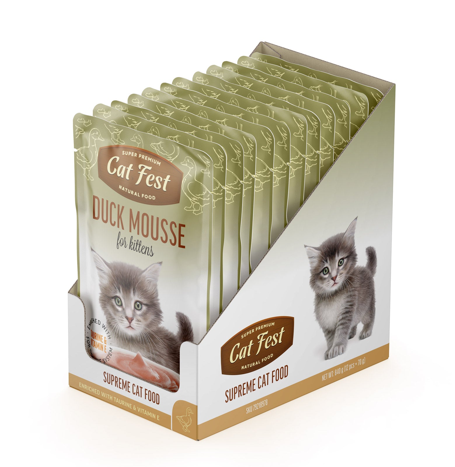 Cat Fest Duck Mousse For Kittens 70g [MOQ:12pcs]