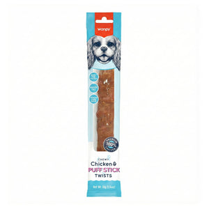 Wanpy Chewy 10″ Chicken & Puff Sticks Twists 70g