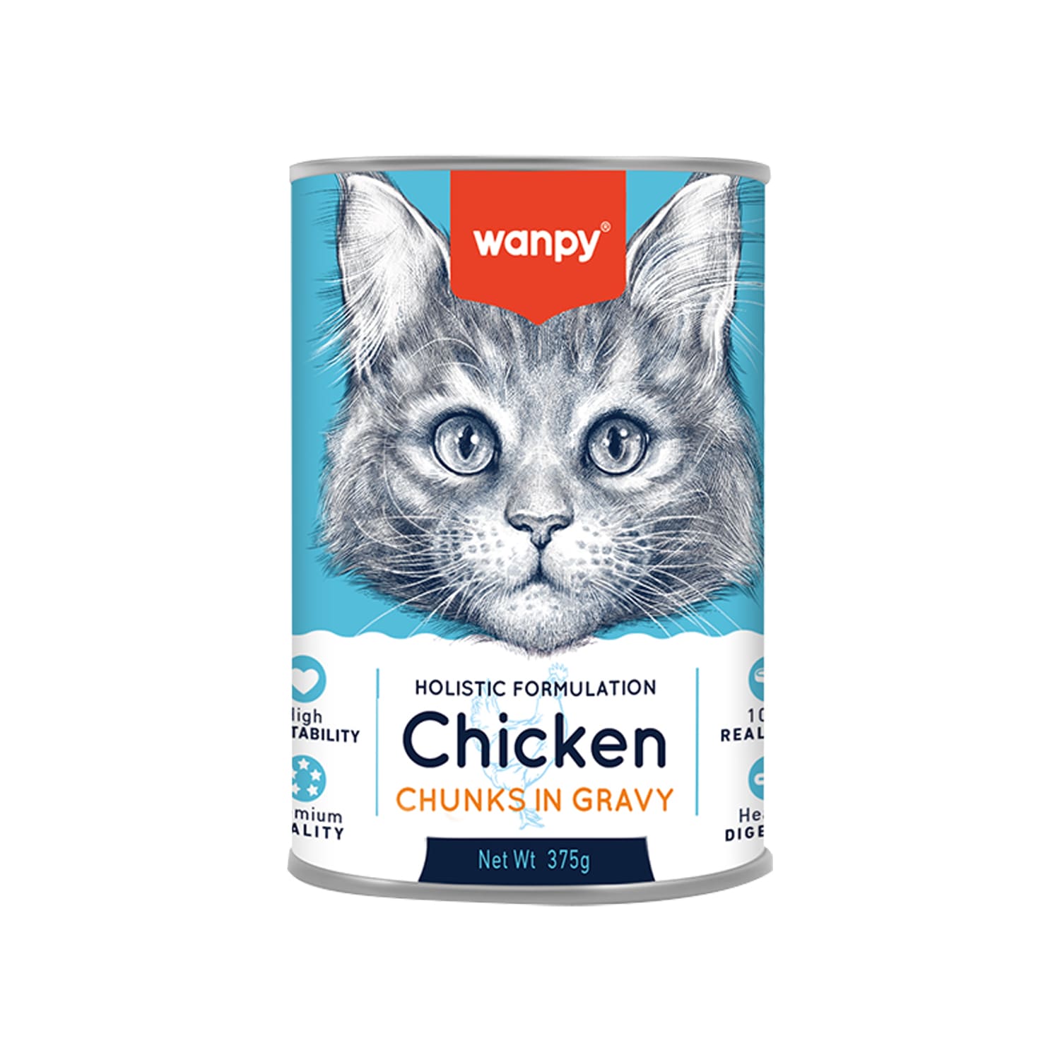 Wanpy Chunks in Gravy Canned Food for Cats – Chicken 375g