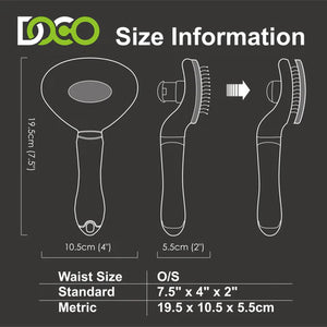 DOCO® Hair Removal Pet Brush 19.5 x 10.5 x 5.5cm-Grey