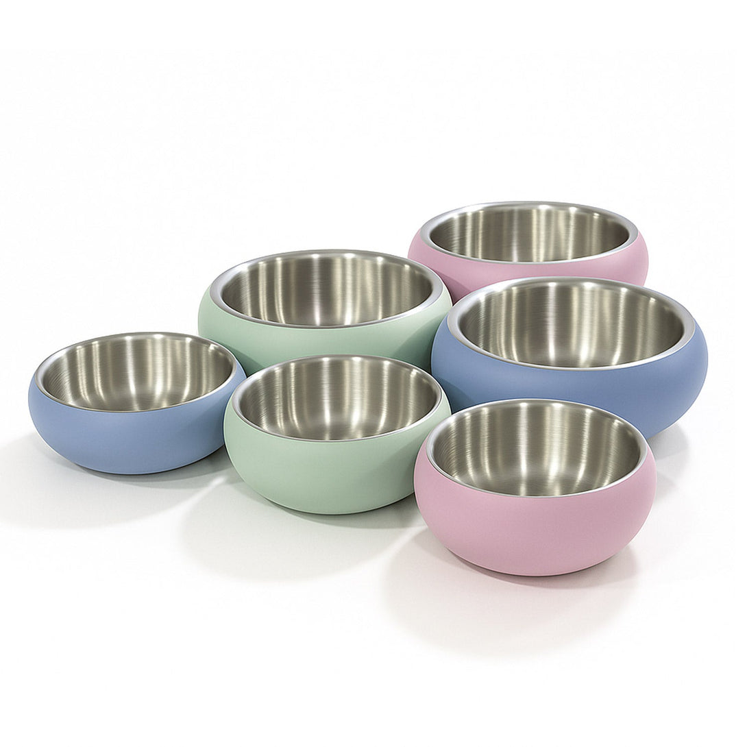 Double Wall Bowl Belly with Non-Slip Base - pink